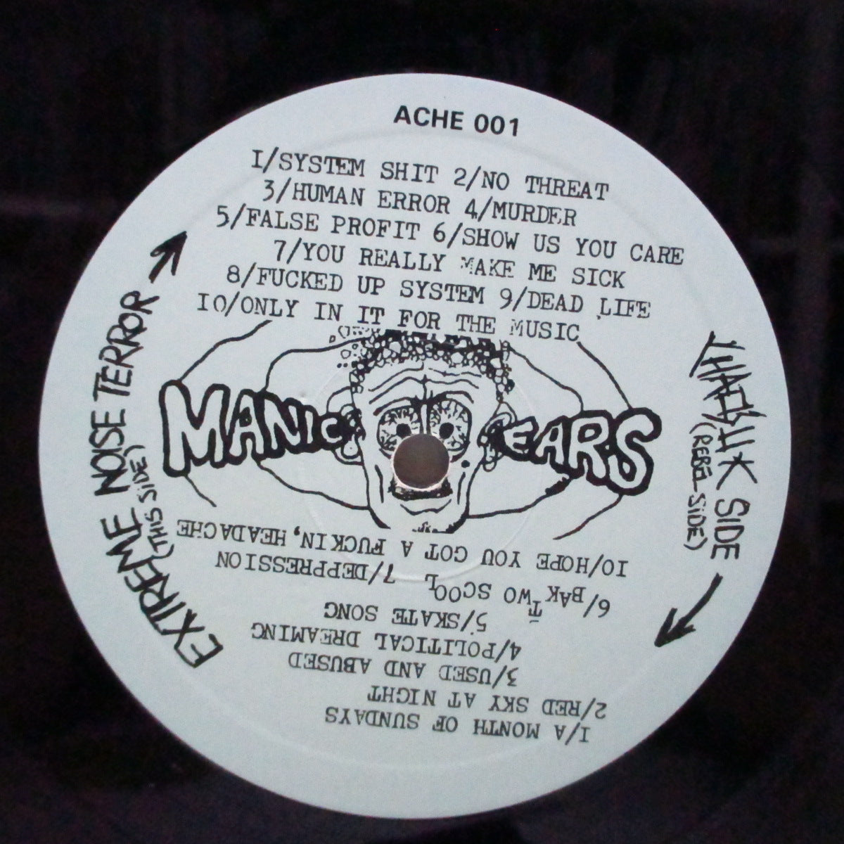 CHAOS U.K. / E.N.T. (カオス U.K. / エクストリーム・ノイズ・テラー) - Earslaughter (UK '90 再発「青ラベ」ブラックヴァイナル LP)