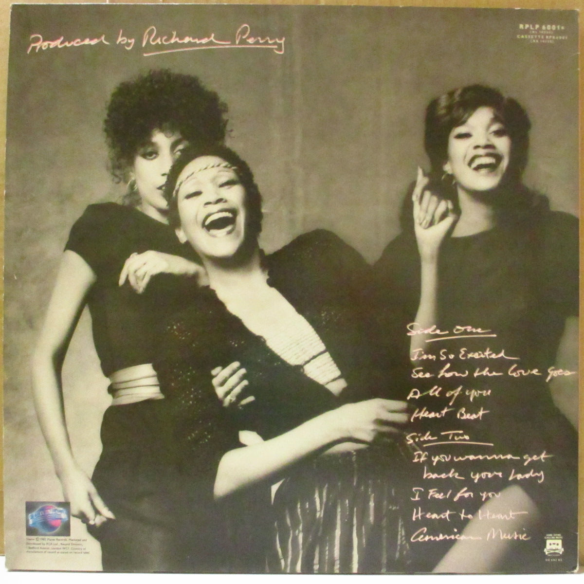 POINTER SISTERS (ポインター・シスターズ) - So Excited ! (UK '82 初回品番「RPLP 6001」オリジナル・ステレオ LP) LPは40年以上未再発化。