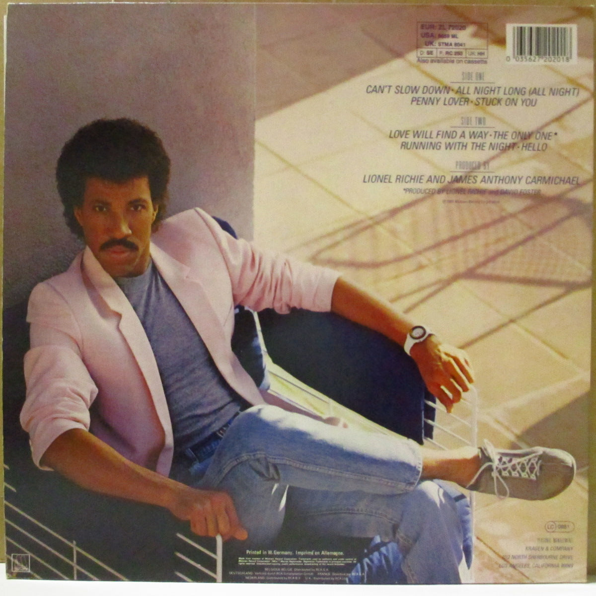 LIONEL RICHIE (ライオネル・リッチー) - Can't Slow Down (ギリシャ '83 初回品番「16031」オリジナル・ステレオLP+インナー/円形宣伝ステッカー付き見開きジャケ)