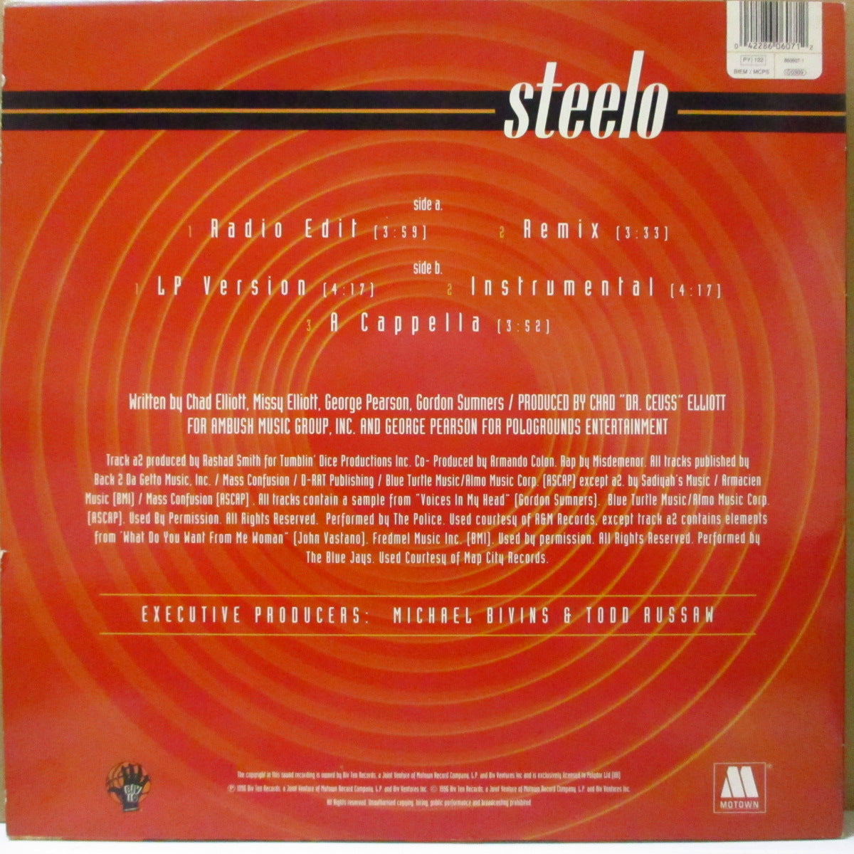 702 (セヴン・オー・ツー) - Steelo (US オリジナル5バージョン入り 12インチ) '96年シングル