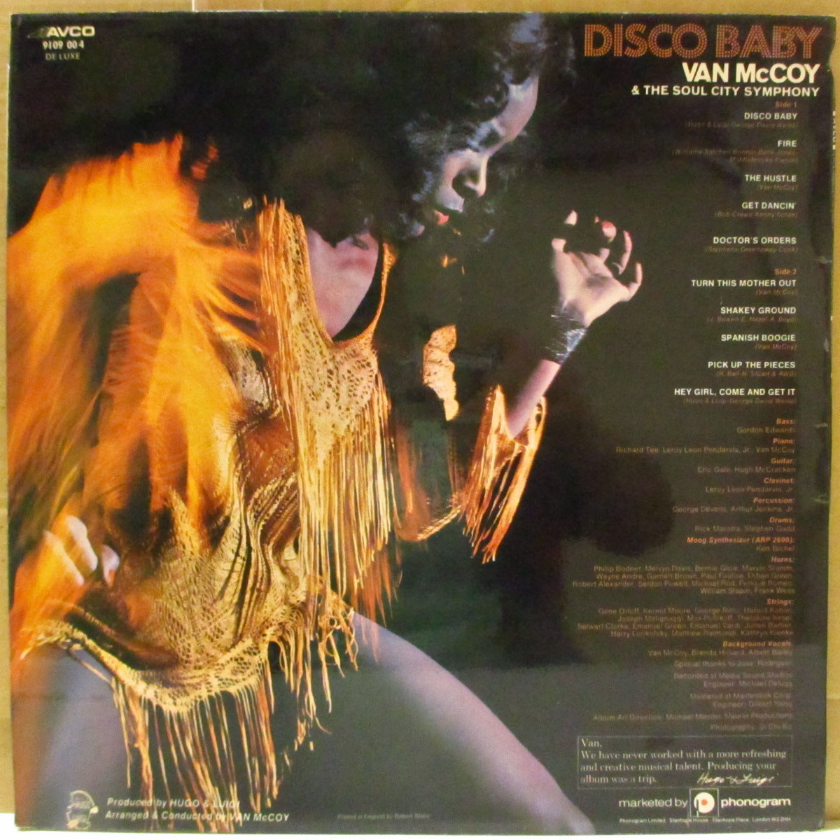 VAN McCOY (ヴァン・マッコイ) - Disco Baby (UK '75 オリジナル・ステレオ LP/両面コーティング・ジャケ) ディスコ名曲「ザ・ハッスル」他名作!