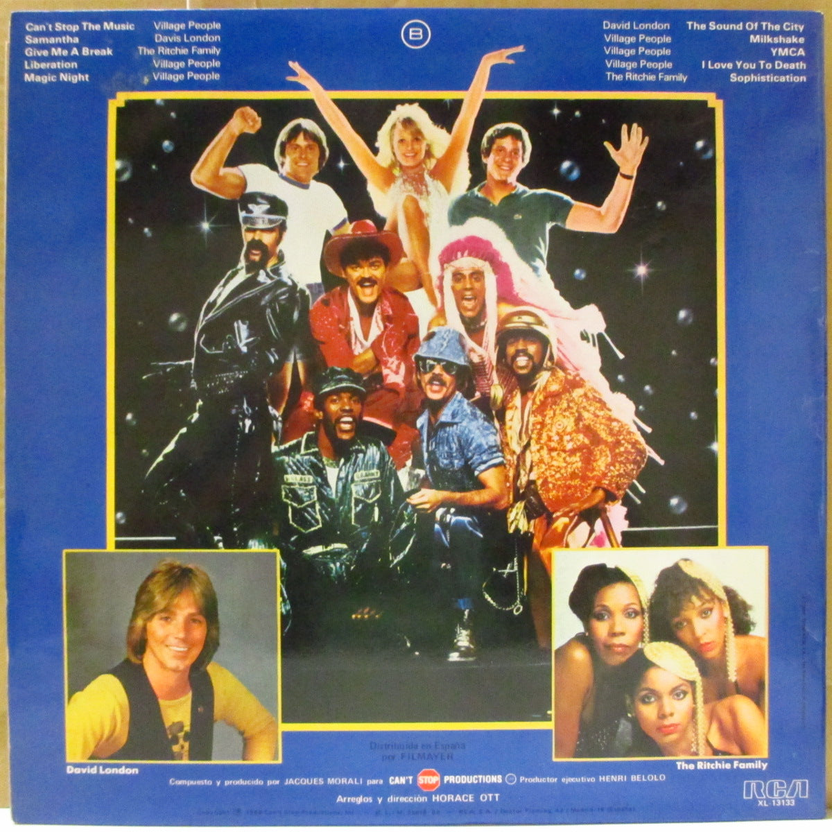 VILLAGE PEOPLE (ヴィレッジ・ピープル) - Can't Stop The Music (スペイン '80 初回オリジナル・ステレオ LP+インサート/光沢見開きジャケ)ミュージカル・コメディ映画「ミュージック・ミュージック」のサントラ