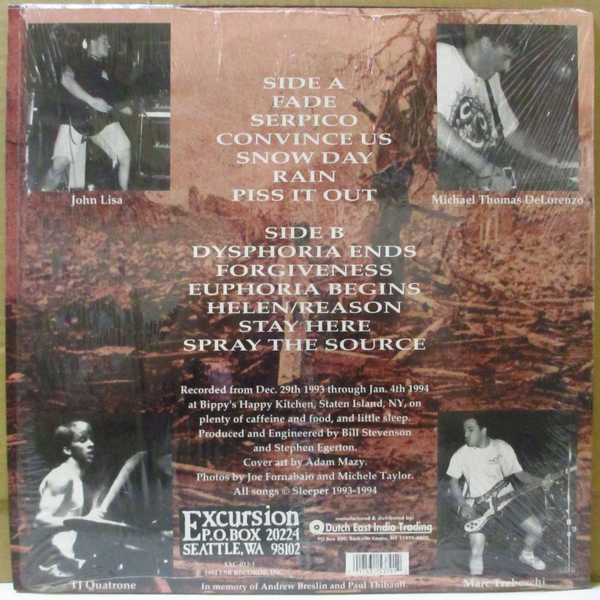 SLEEPER (スリーパー) - Preparing Today For Tomorrow's Breakdown (US オリジナル「黒盤」LP) '94年2ndアルバム