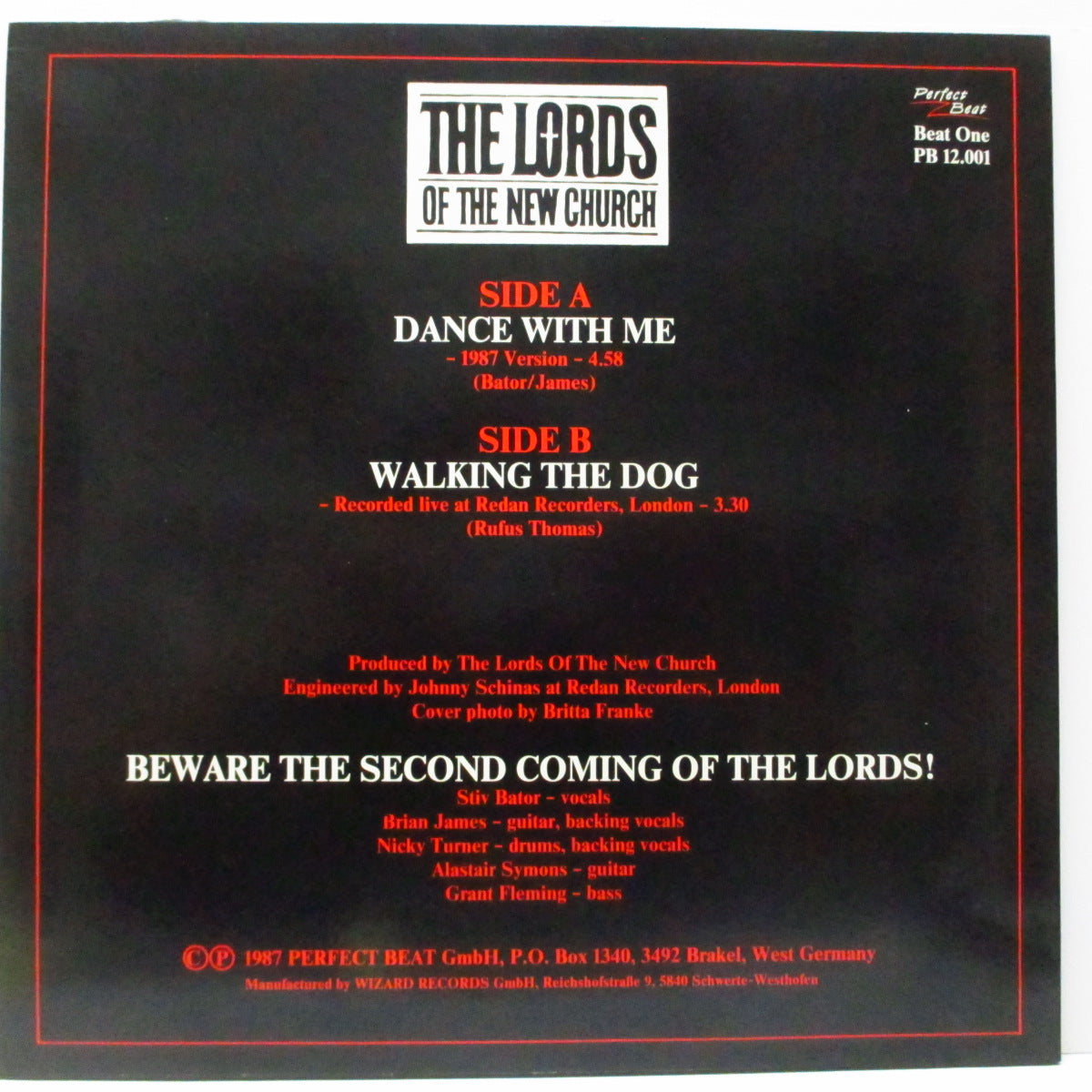 LORDS OF THE NEW CHURCH, THE (ローズ・オブ・ザ・ニュー・チャーチ) - Dance With Me 1987 Version (German 限定「クリアヴァイナル」 12")