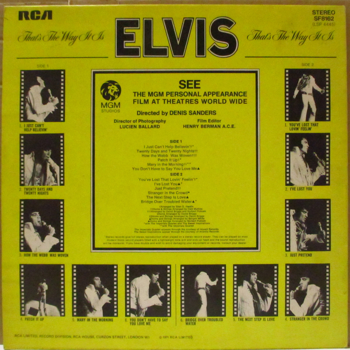 ELVIS PRESLEY (エルヴィス・プレスリー) - That's The Way It Is (UK '71 オリジナル・ステレオ LP/コーティング無ジャケ) ドキュメンタリー映画のサントラ
