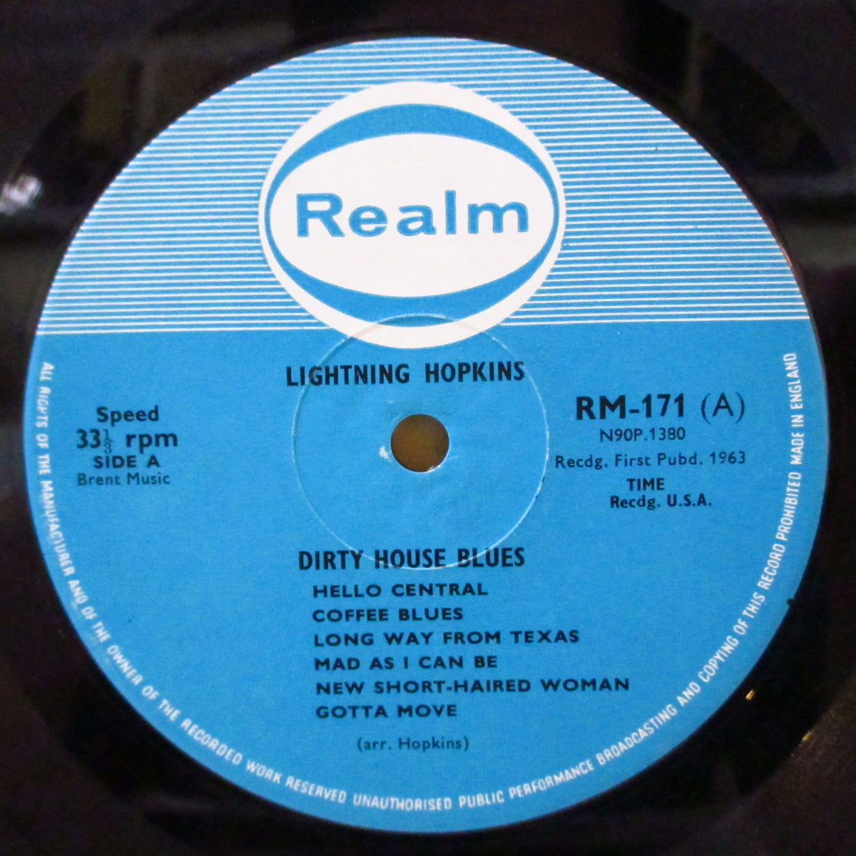 LIGHTNIN' HOPKINS (ライトニン・ホプキンス) - Dirty House Blues (UK '63 オリジナル・モノラル LP/表面コーティング3面折り返しジャケ)英別題、別デザインジャケ