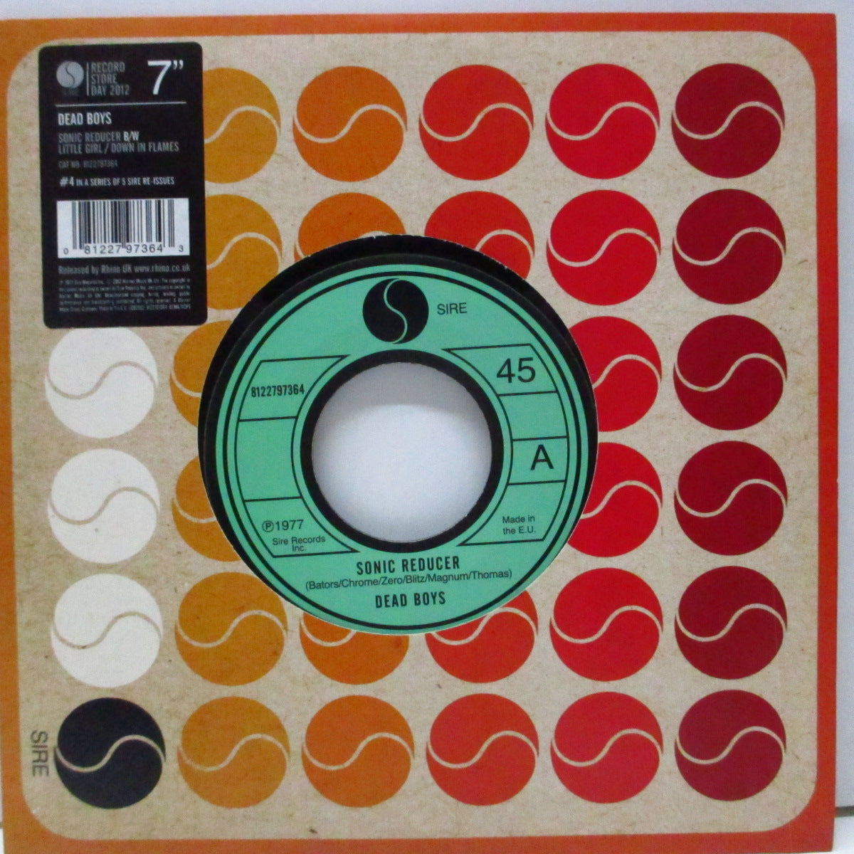 DEAD BOYS (デッド・ボーイズ) - Sonic Reducer +2 (UK & EU 「RSD 2012」再発 7"/ステッカー付きカンパニースリーブ)