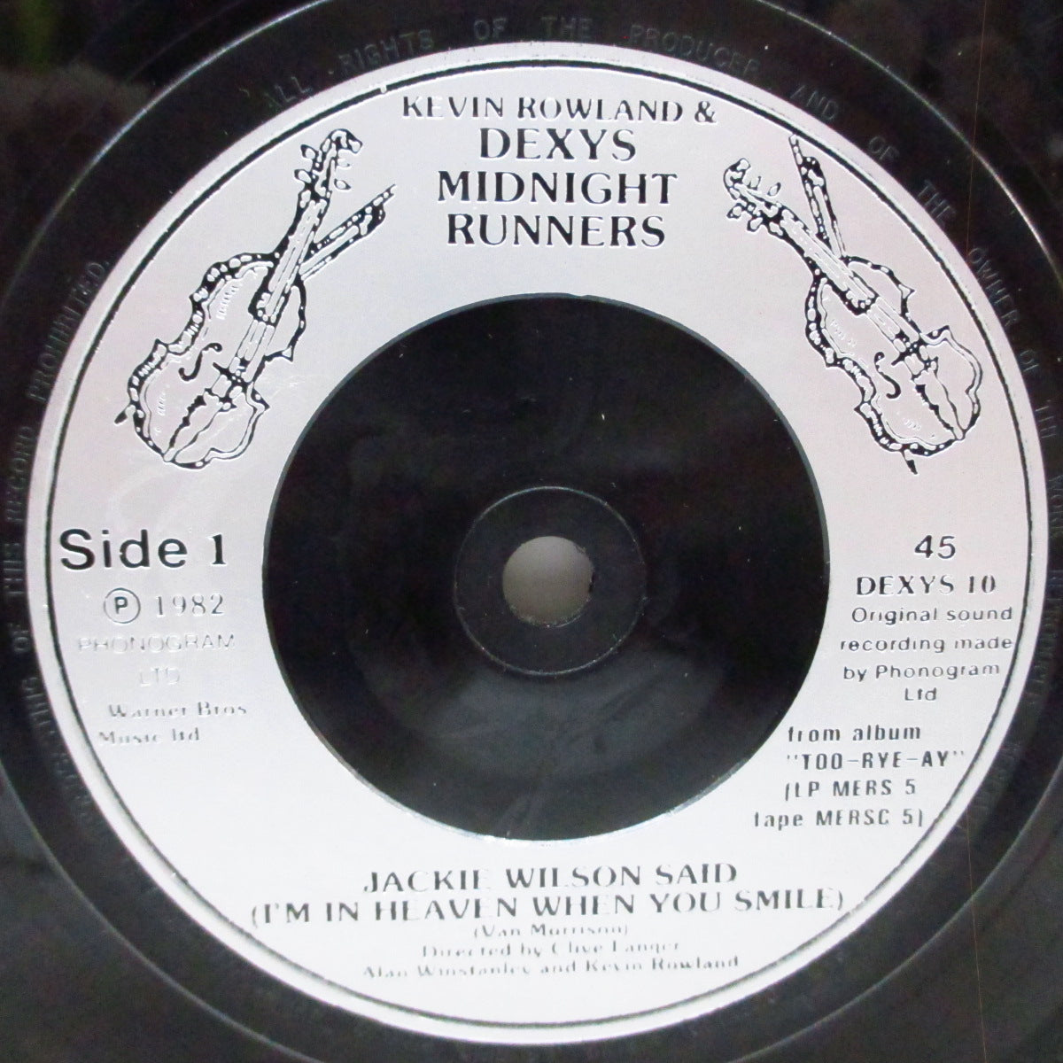 DEXYS MIDNIGHT RUNNERS (デキシーズ・ミッドナイト・ランナーズ) - Jackie Wilson Said (UK オリジナル「銀ラベ」フラットセンター 7"/光沢ソフト紙折り返ジャケ)