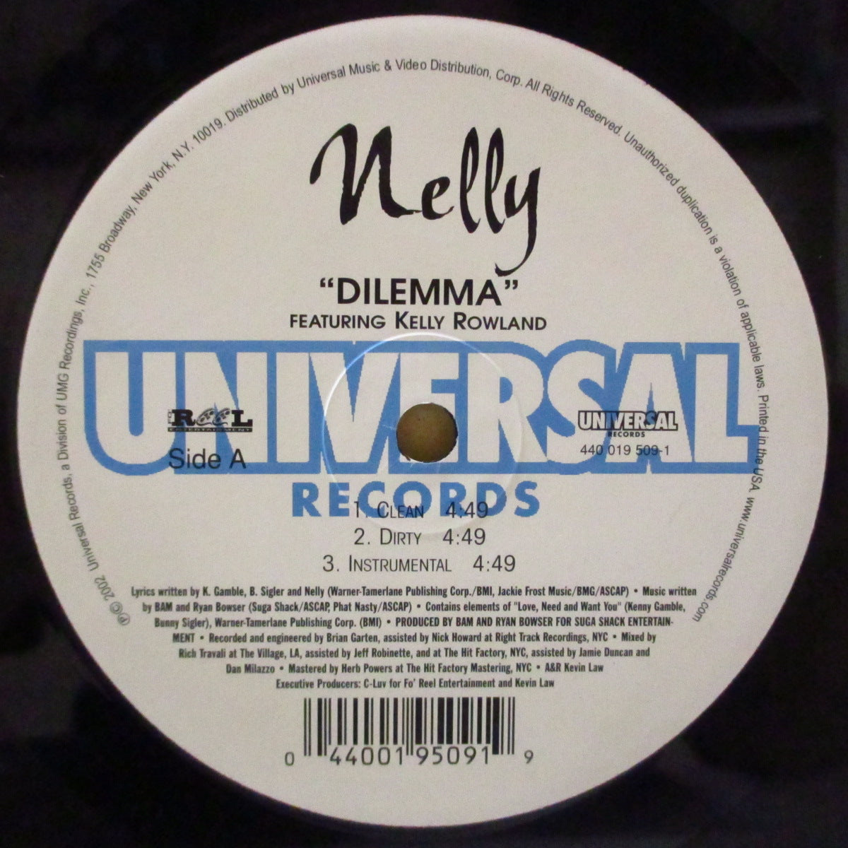 NELLY Featuring KELLY ROWLAND (ネリー / ケリー・ローランド) - Dilenma (US '02 オリジナル33回転6曲入り 12インチ/レアステッカー付きダイカットスリーブ)
