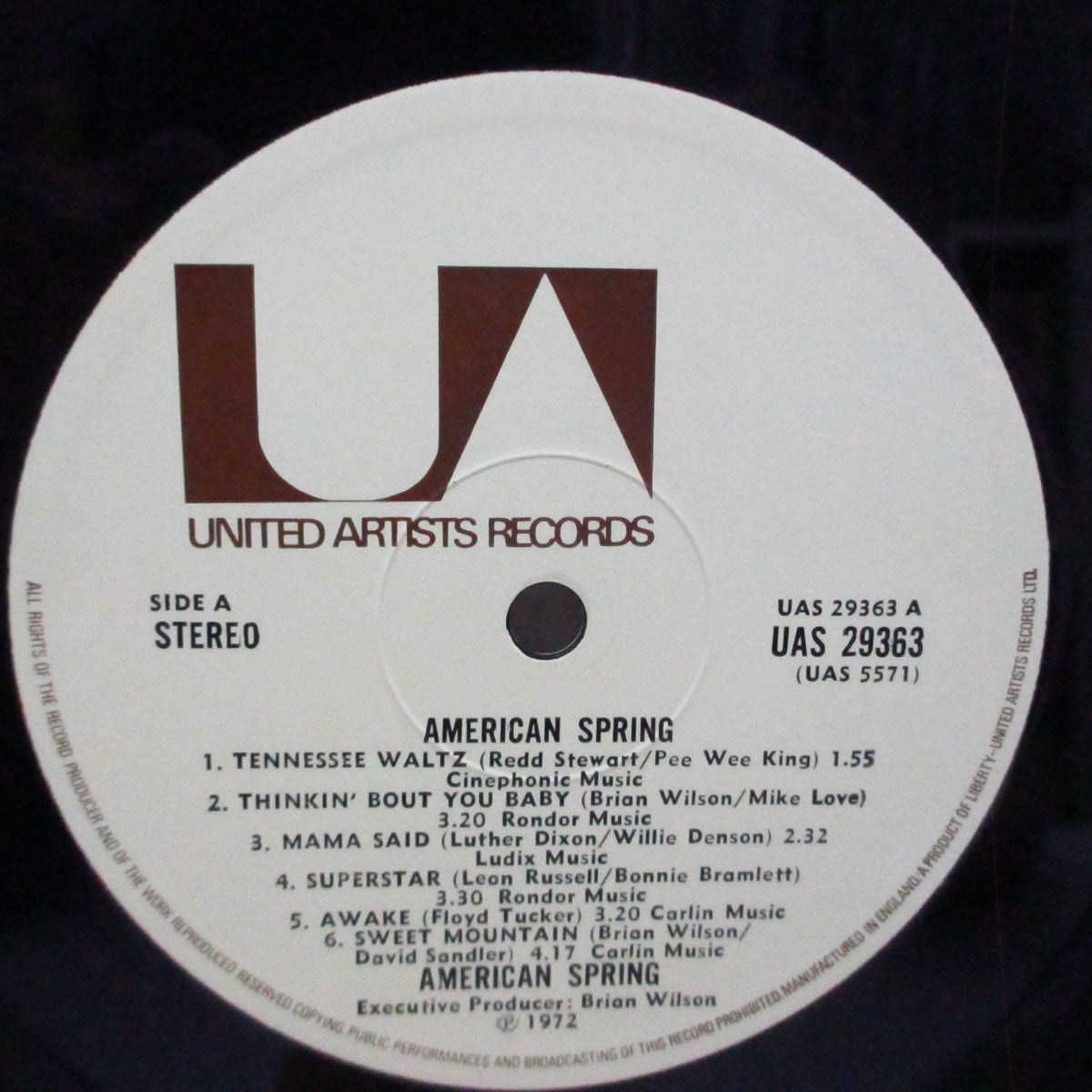 AMERICAN SPRING (アメリカン・スプリング) - Spring (UK オリジナル LP/ざら紙ジャケ) マリリン・ウィルソン+ダイアン・ロヴェル、姉妹デュオ唯一アルバム!