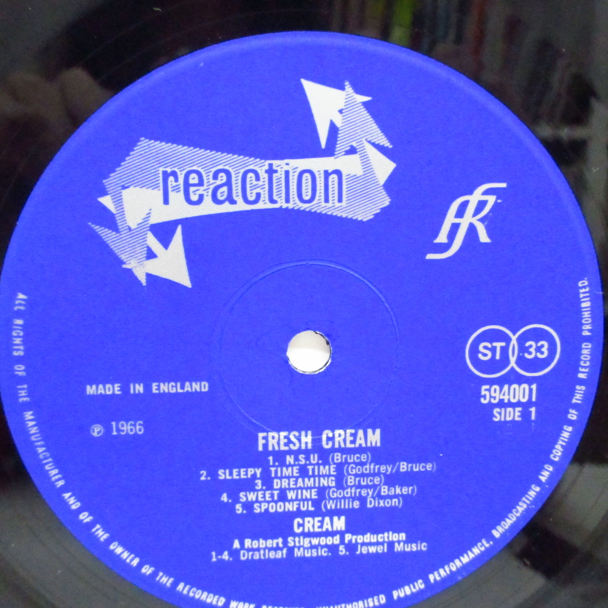 CREAM (クリーム) - Fresh Cream (UK オリジナル「ステレオ」LP/表面コーティングジャケ)