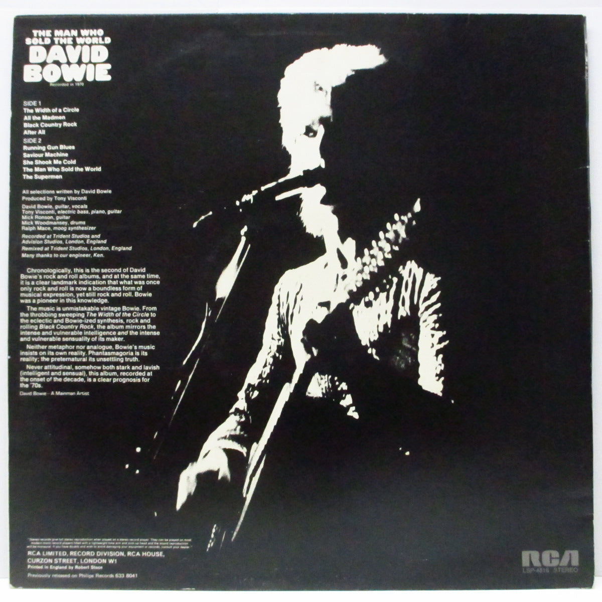 DAVID BOWIE (デヴィッド・ボウイ) - The Man Who Sold The World (UK '72 Titanic Music 再発「オレンジラベ」 LP+ポスター、インナー/「Ziggy」ジャケ)