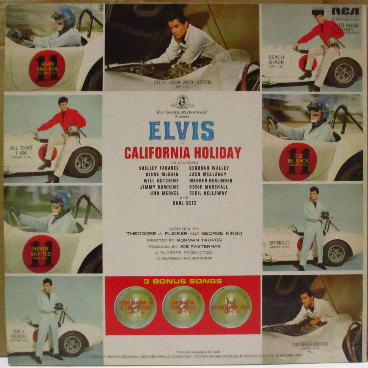 ELVIS PRESLEY (エルヴィス・プレスリー) - California Holiday (Spinout) UK '80 再発「グリーン・ラベ」ステレオ LP) '66年主演映画「カリフォルニア万才」サントラ