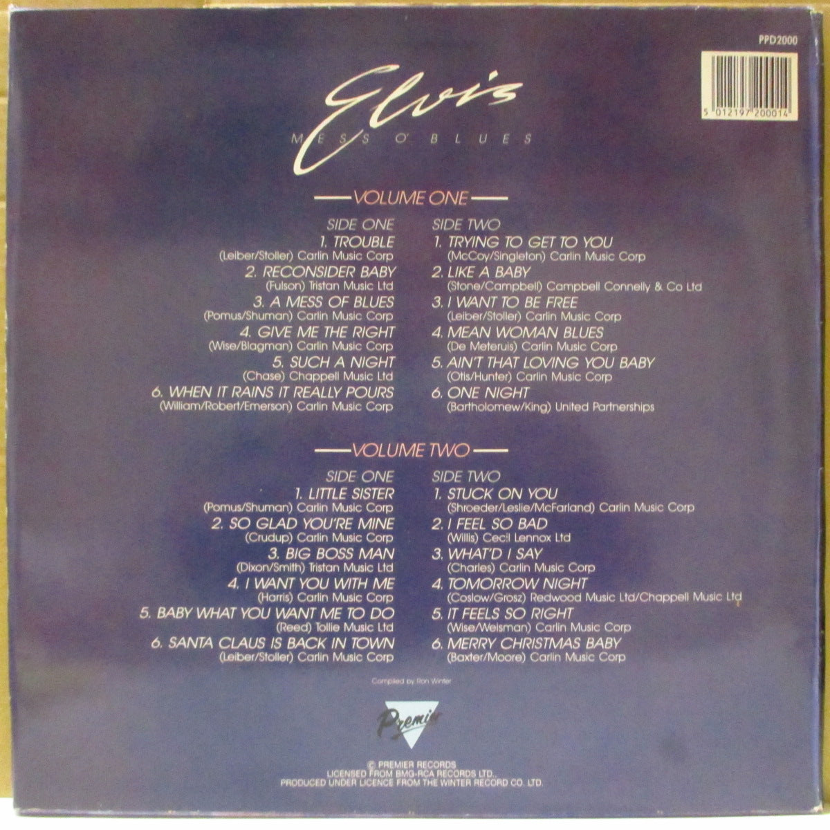 ELVIS PRESLEY (エルヴィス・プレスリー) - Mess O' Blues Volumes 1 & 2 (UK 90's 正規再発ステレオLPx2枚組/アウタージャケ付き)RCA正規ライセンス珍盤!