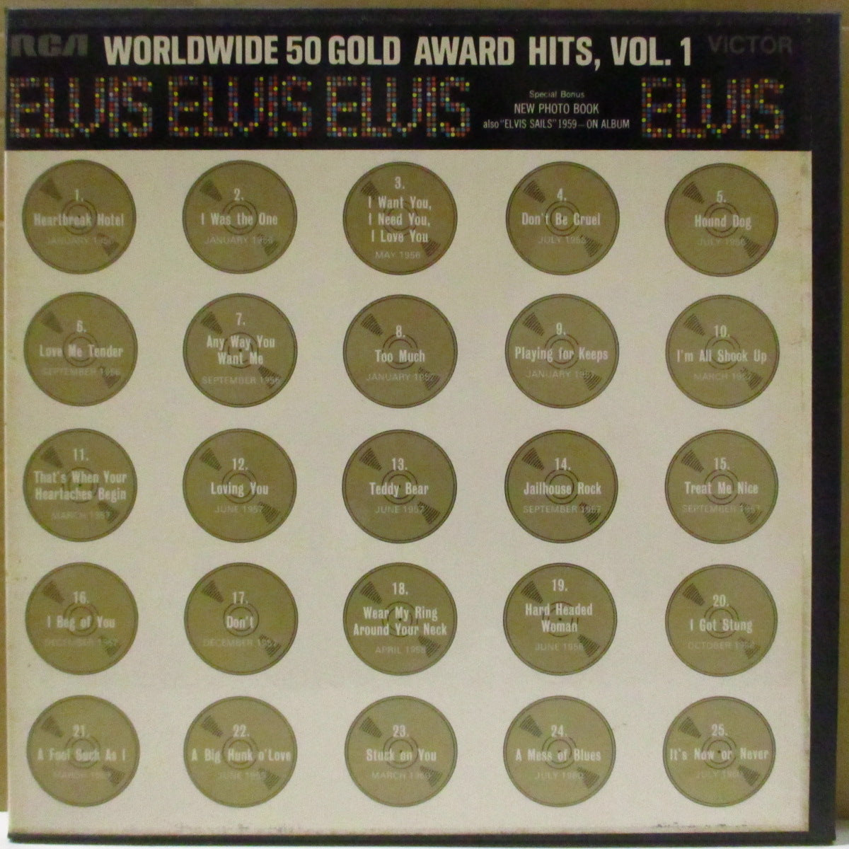 ELVIS PRESLEY (エルヴィス・プレスリー) - Worldwide 50 Gold Award Hits, Vol.1 (UK '76 再発「Mono表記なしラベ」モノラル LPx4枚組ボックス・セット) ベスト・ボックス第一弾