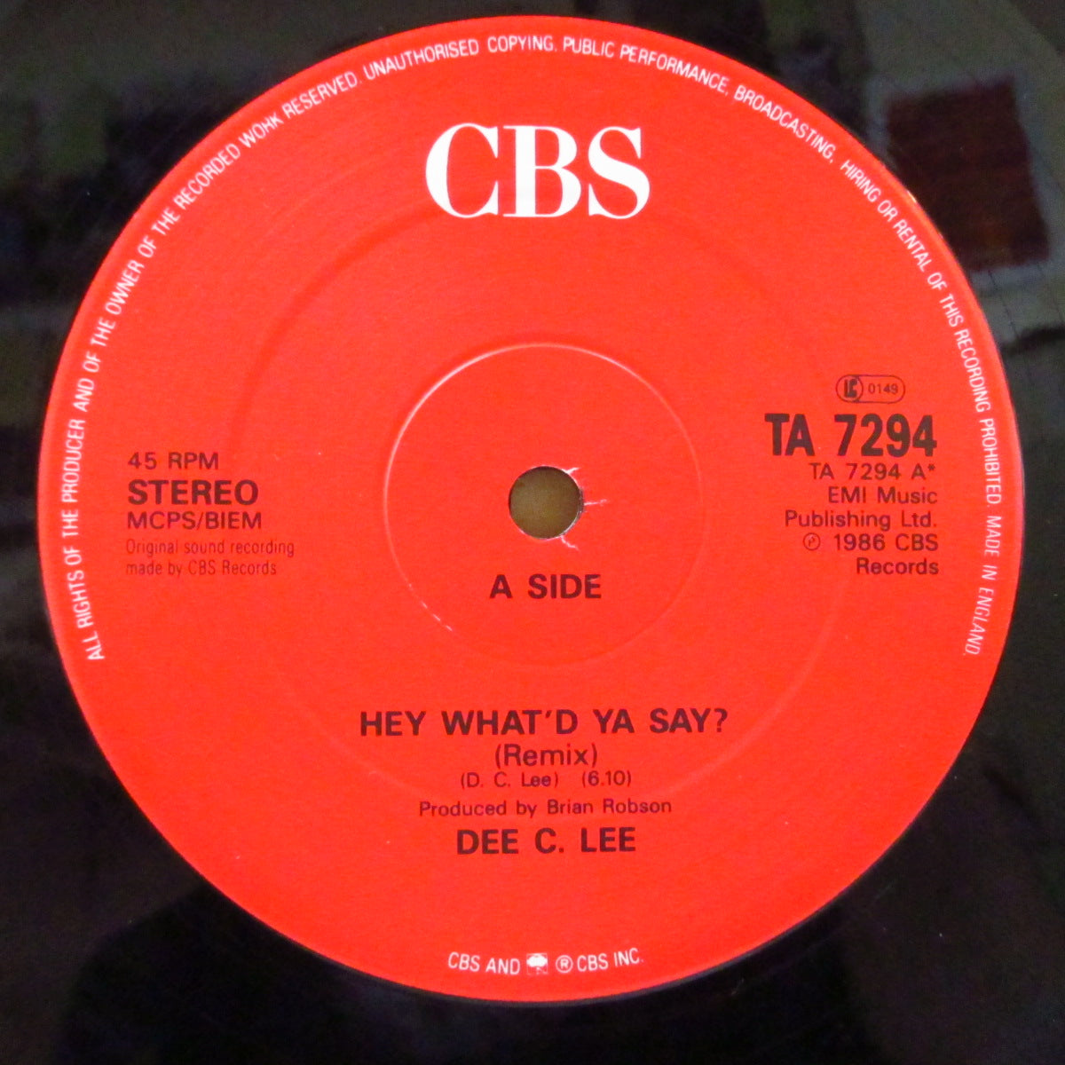 DEE C. LEE (ディー・シー・リー) - Hey What'd Ya Say? (UK オリジナル 12インチ)