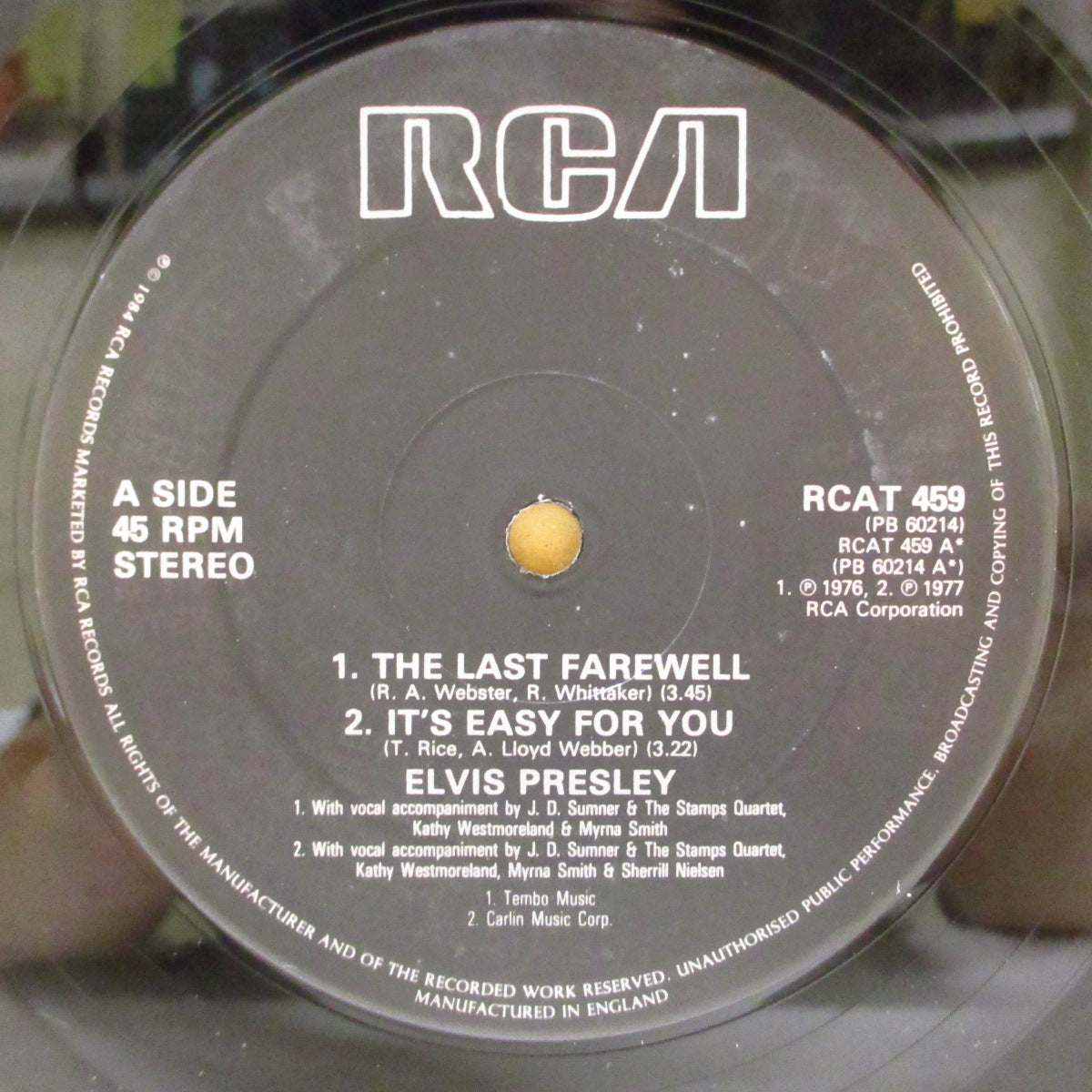 ELVIS PRESLEY (エルヴィス・プレスリー) - 50th Anniversary Special Extended Play Edition : The Last Farewell (UK '84 限定10インチ EP) 生誕50周年企画作。