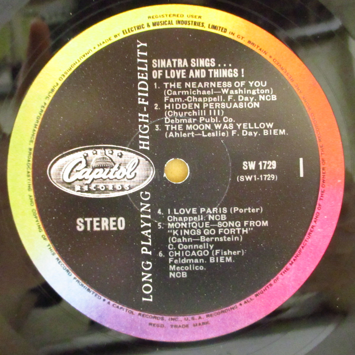 FRANK SINATRA (フランク・シナトラ) - Sinatra Sings...Of Love And Things (UK '62 オリジナル・ステレオLP/表面コーティング折り返しジャケ)キャピトル社シングルコンピ