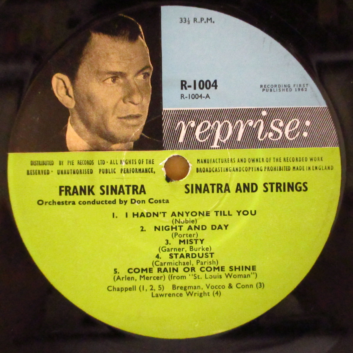 FRANK SINATRA (フランク・シナトラ) - Sinatra & Strings (UK '62 オリジナル・モノラル LP/表面コーティング折り返しジャケ) スタンダード・バラードで構成された24枚目のスタジオ・アルバム