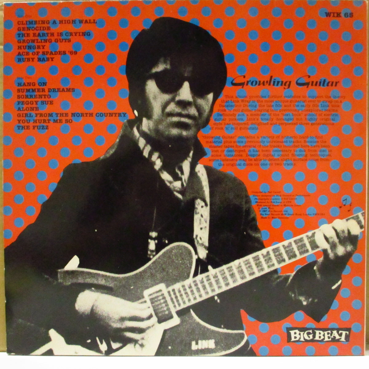 LINK WRAY (リンク・レイ) - Growling Guitar (UK '87 オリジナル・モノラル LP) レアトラック・コンピ!