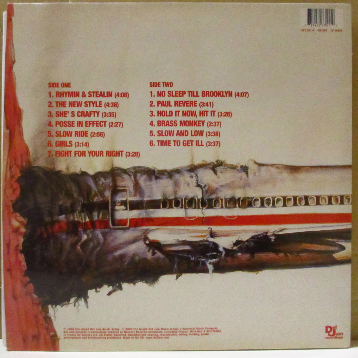 BEASTIE BOYS (ビースティ・ボーイズ) - Licensed To Ill (EU '00 限定リマスター再発 LP+固紙インナー/ナンバリング入りレアステッカー付き光沢見開きジャケ) '86年1stアルバム