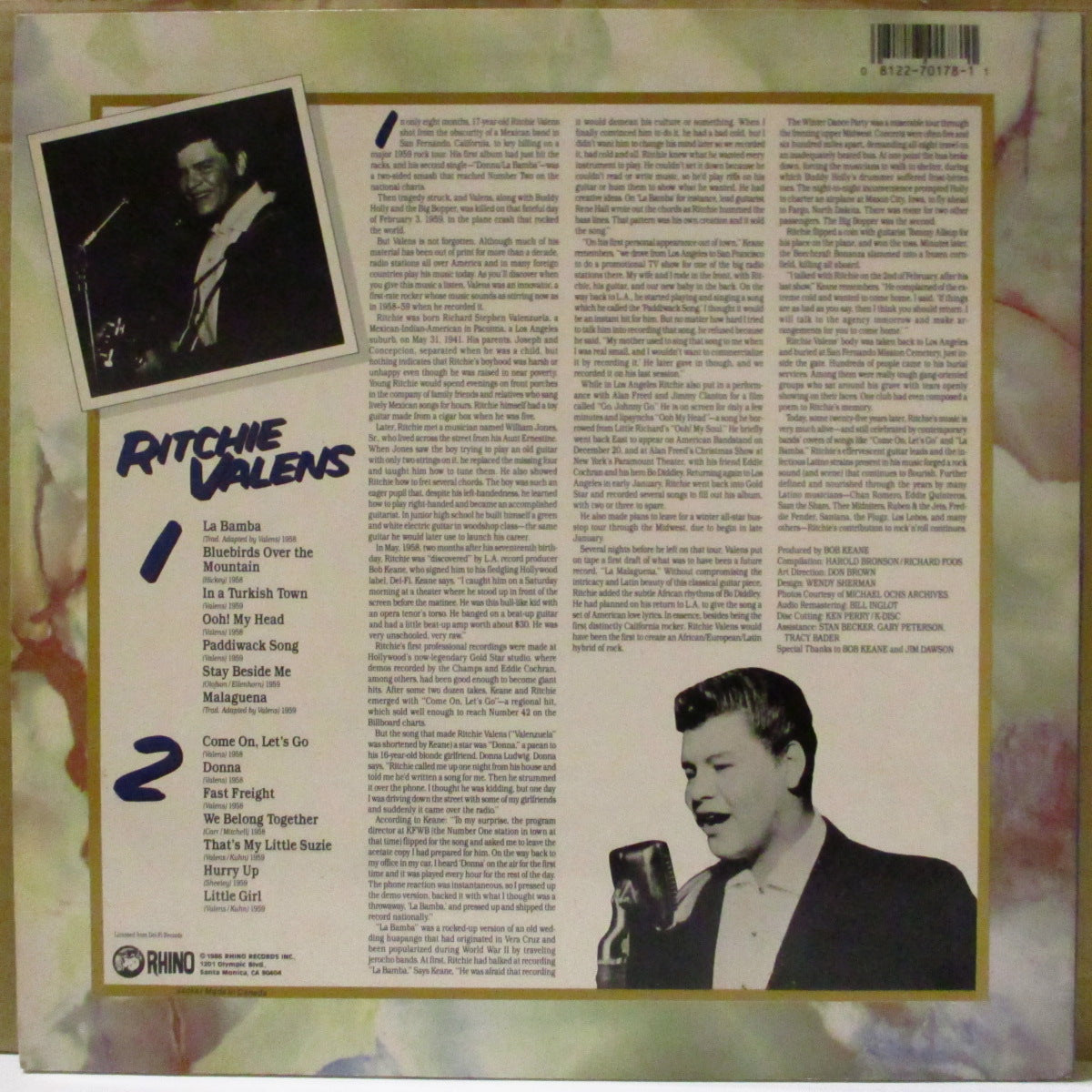 RITCHIE VALENS (リッチー・ヴァレンス) - The Best Of Ritchie Valens (US '86 再発 LP) 黄金期ベスト全14曲!