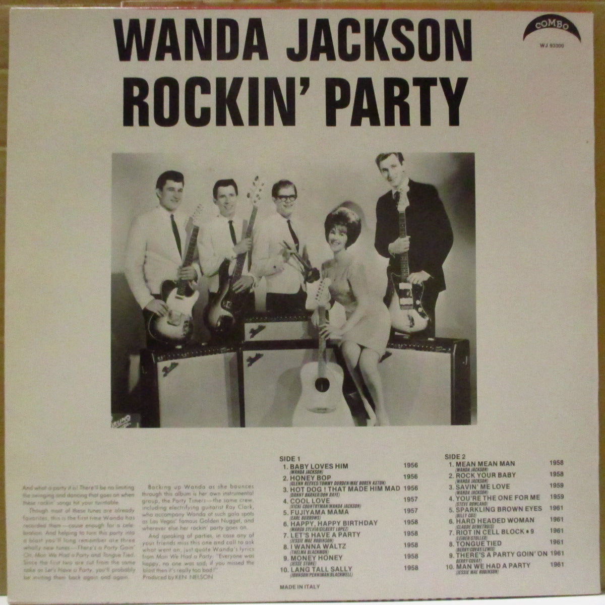 WANDA JACKSON (ワンダ・ジャクソン) - Rockin' Party (EU '93 限定「白黒ラベ ver」 LP)ガールロッカー・レジェンド'56〜'61年黄金期ベスト20曲!