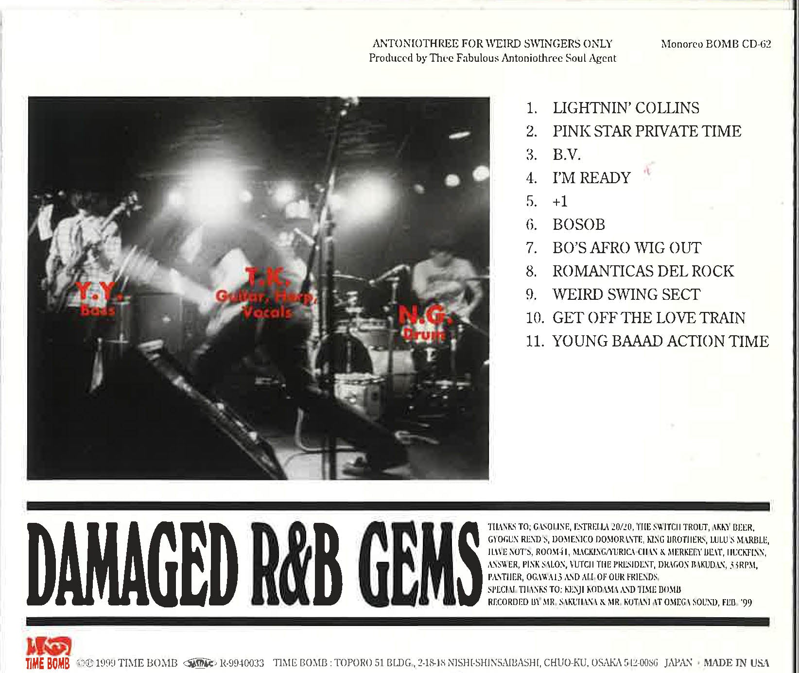 ANTONIO THREE (アントニオ・スリー) - For Weird Swingers Only (Japan タイムボム 限定 赤トレイ CD/ New)四日市爆裂変則ガレージ '99年デビュー・アルバム!