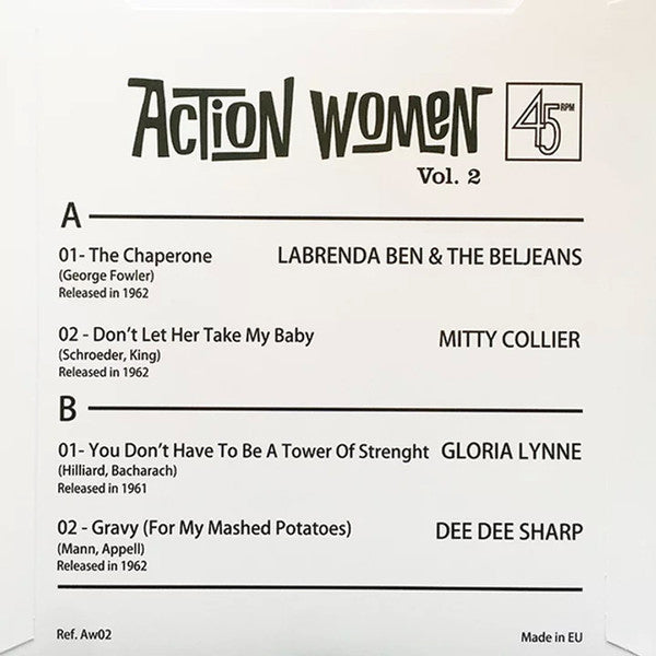 V.A. (アーリー60's レディースR&B-SOUL 4曲入7"EPシリーズ) - Action Women Vol.2 (Spain 限定4曲入りジャケ付き 7インチEP /New)
