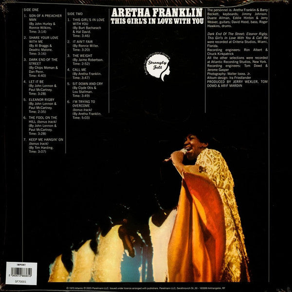 ARETHA FRANKLIN (アレサ・フランクリン) - This Girl's In Love With You (EU 限定復刻ボーナス入り再発180g LP -見開きジャケ/New) '70年名作!