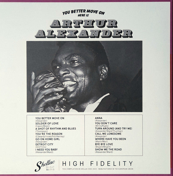 ARTHUR ALEXANDER (アーサー・アレキサンダー) - You Better Move On (EU 限定プレス LP+帯/New) ルーツ・ビートルズ&ストーンズ '62〜'69年ベスト!