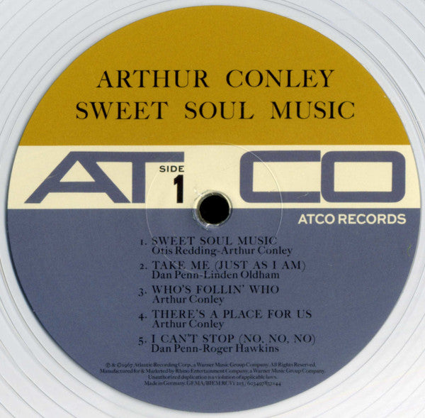 ARTHUR CONLEY (アーサー・コンリー) - Sweet Soul Music (全世界共通限定「クリスタル・クリア VINYL」再発モノラル LP /New) 67年デビューアルバム