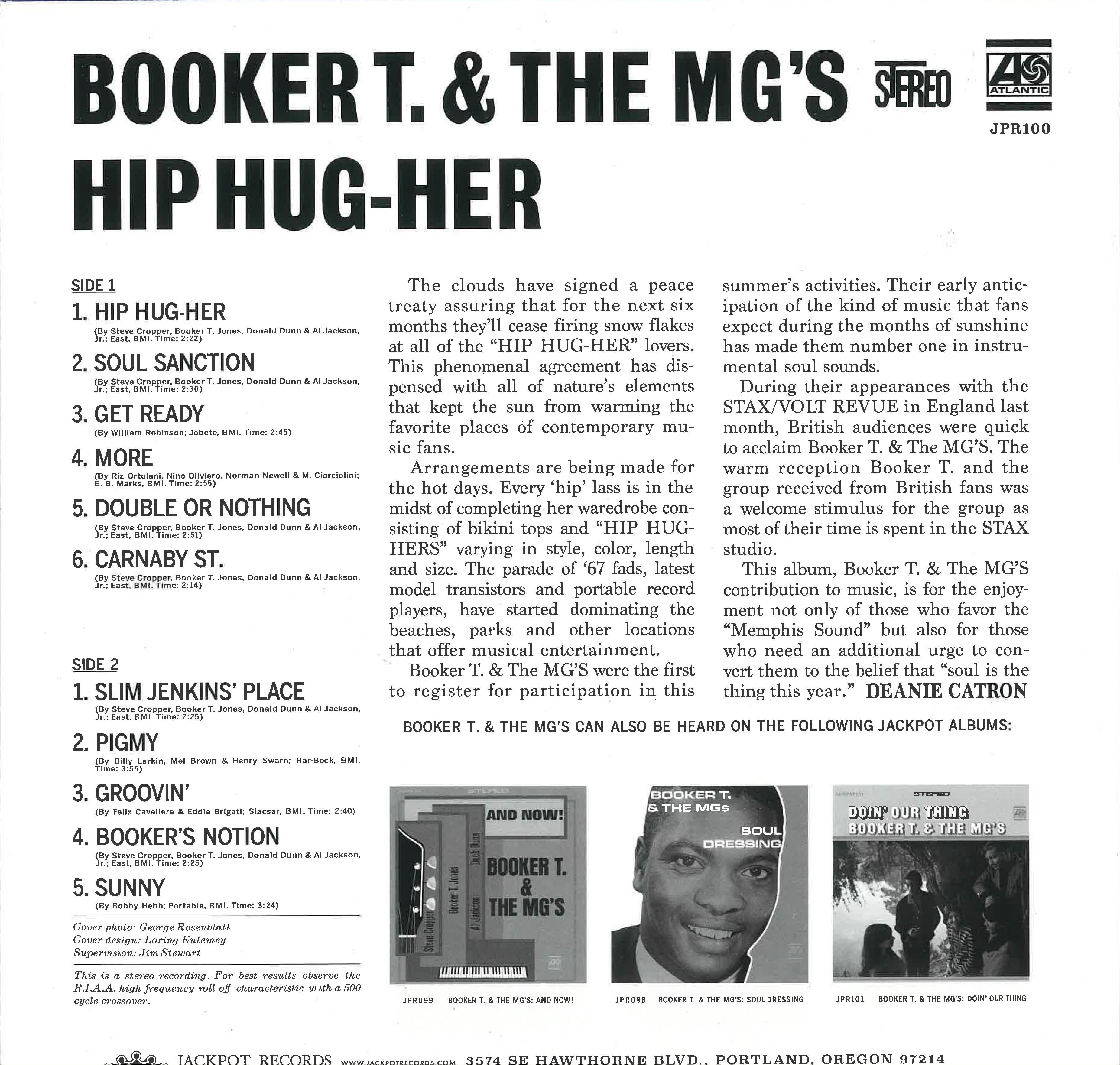 BOOKER T.& THE MG’S (ブッカーT&MG’S) - Hip Hug-Her (US 1000枚限定「赤盤」正規再発ステレオ LP/New)'67年5作目MODソウル・クラシック