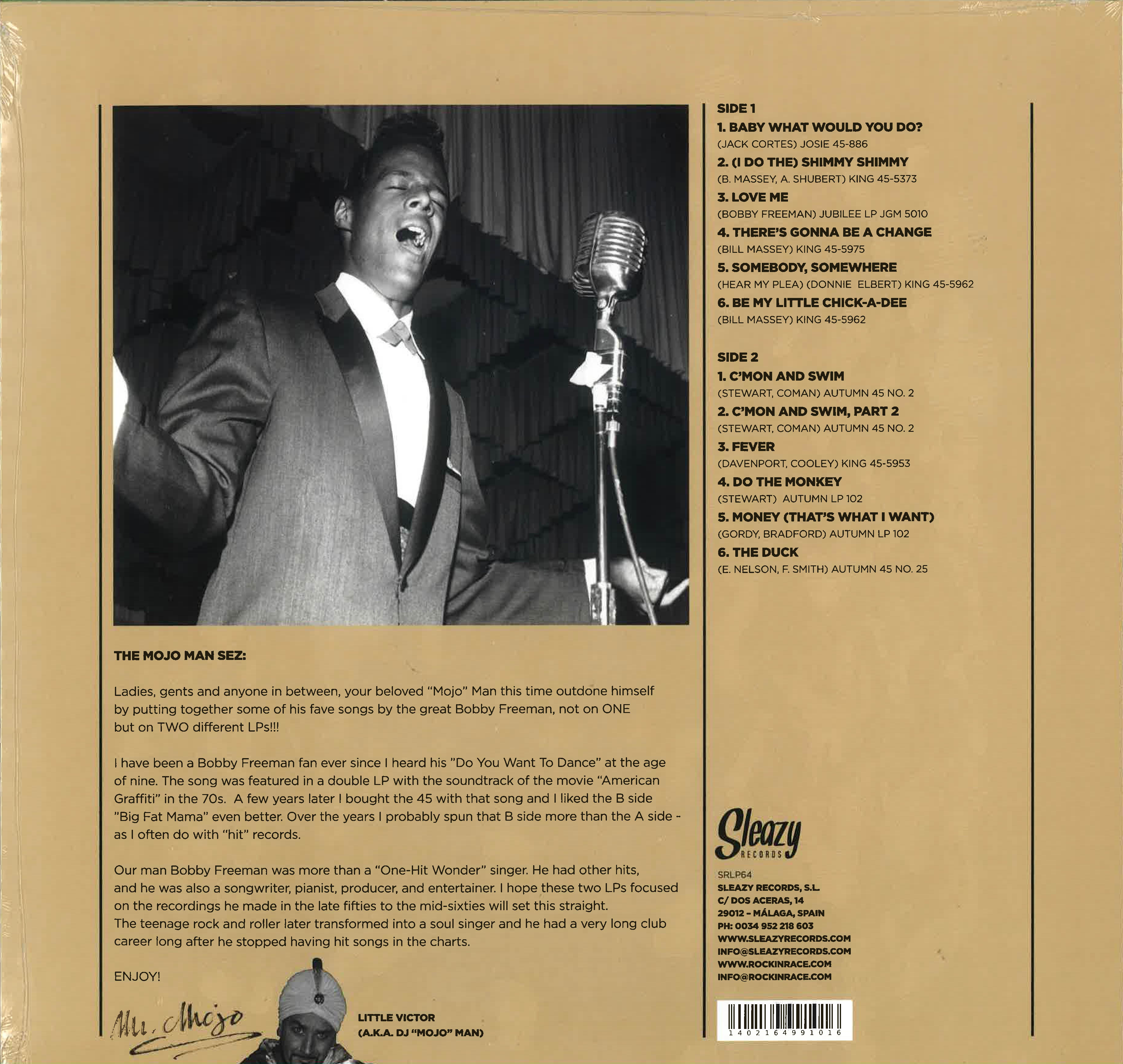 BOBBY FREEMAN (ボビー・フリーマン) - The Fabulous Vol.2 (EU 限定アナログ LP/New) '61〜65年ダンス曲編集コンピ