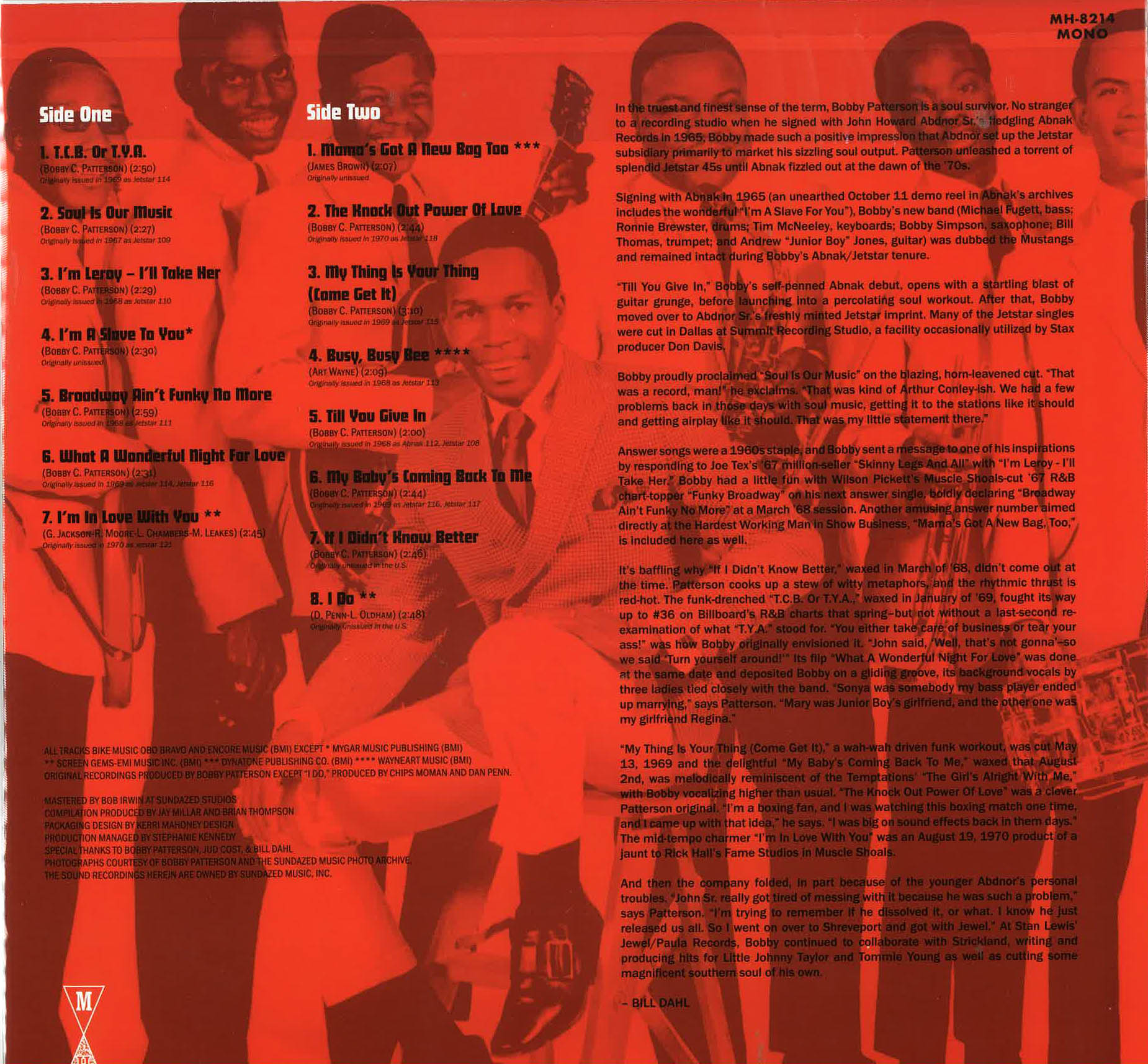 BOBBY PATTERSON (ボビー・パターソン) - My Thing Is Your Thing (US サンデイズド社限定復刻再発「モノラル」 LP/New) '66〜'70年充実期の未発表曲を含むコンピ