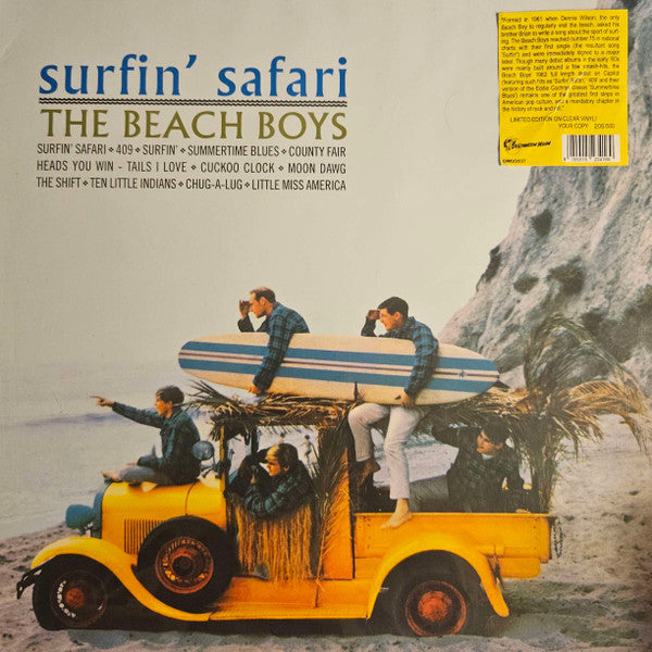 BEACH BOYS (ビーチ・ボーイズ) - Surfin' Safari (EU 500枚限定ナンバリング入り復刻再発「クリア VINYL」モノラル LP/New)'62年デビューアルバム!