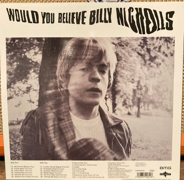 BILLY NICHOLLS (ビリー・ニコルス) - Would You Believe (UK-EU限定復刻再発 LP / New) '68年幻の英国ソフト・サイケ名盤復刻!