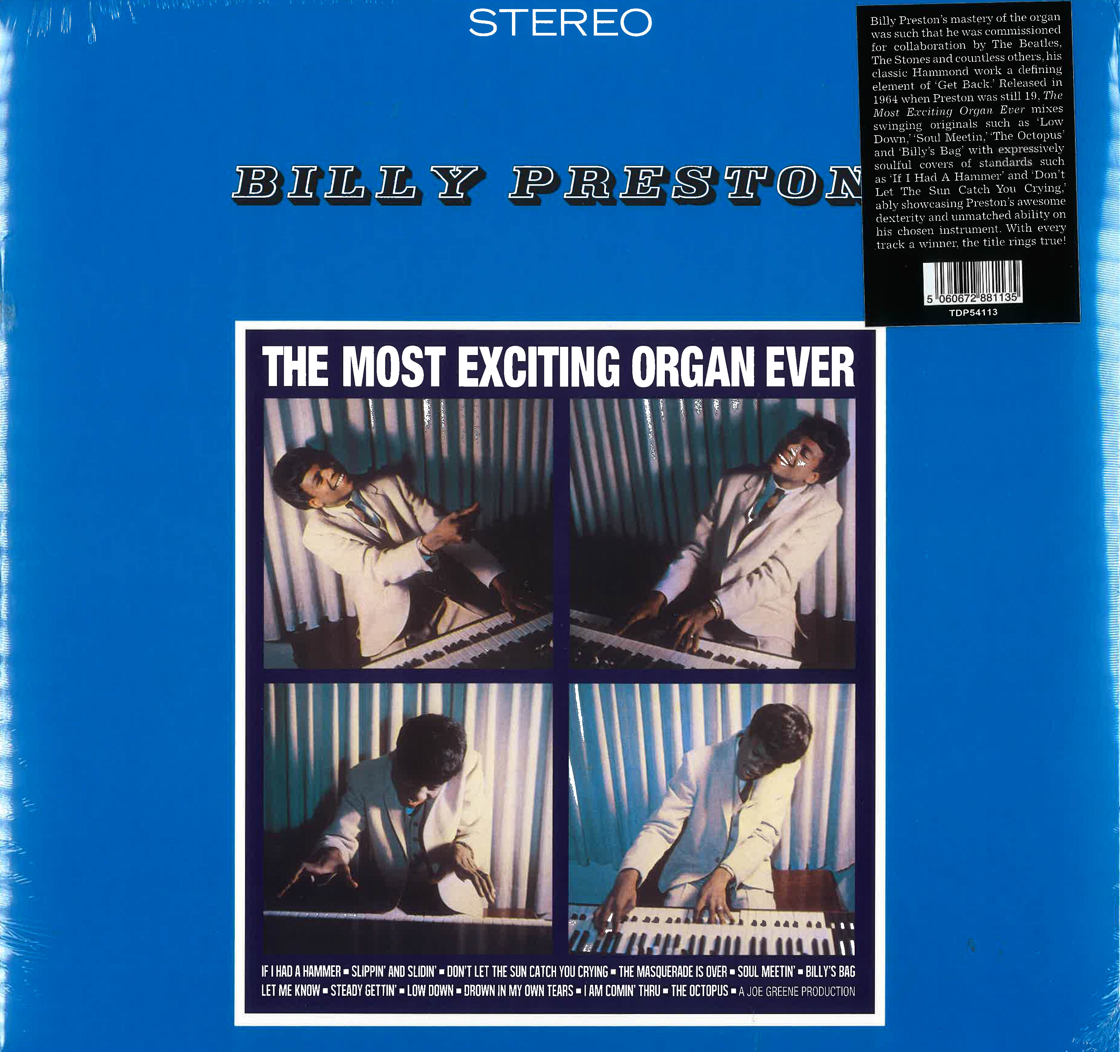 BILLY PRESTON (ビリー・プレストン) - The Most Exciting Organ Ever (EU 限定復刻再発 LP/New)