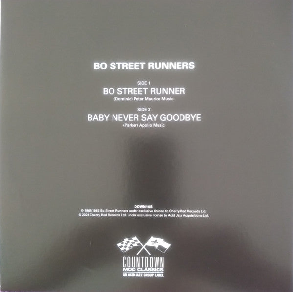 BO STREET RUNNERS (ボ・ストリート・ランナーズ) - Bo Street Runner / Baby Never Say Goodbye (UK 限定再発「ホワイト VINYL」7インチ/New) 英国R&B-MODビート・レジェンド'64年-'65年名曲カップリング!