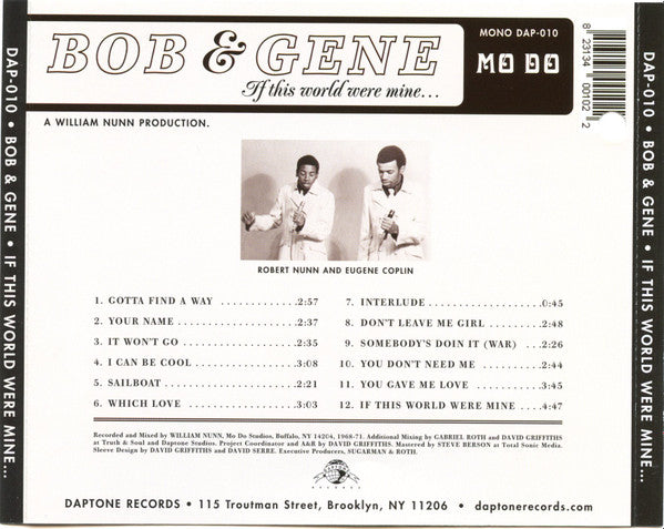 BOB & GENE (ボブ&ジーン) - If This World Were Mine (US 限定復刻再発 CD/New)