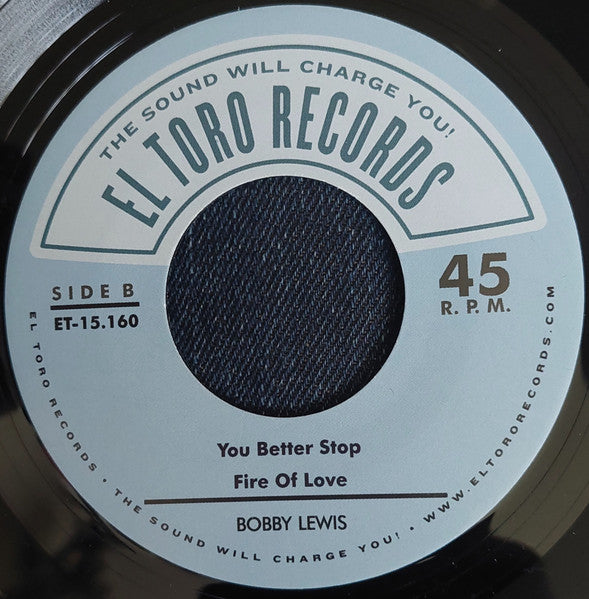 BOBBY LEWIS (ボビー・ルイス) - You Better Stop ! EP/ Mumbles Blues +3 (Spain 限定ジャケ付き再発4曲入り 7"EP/New) R&Bジャイヴァー & R&Bノーザン