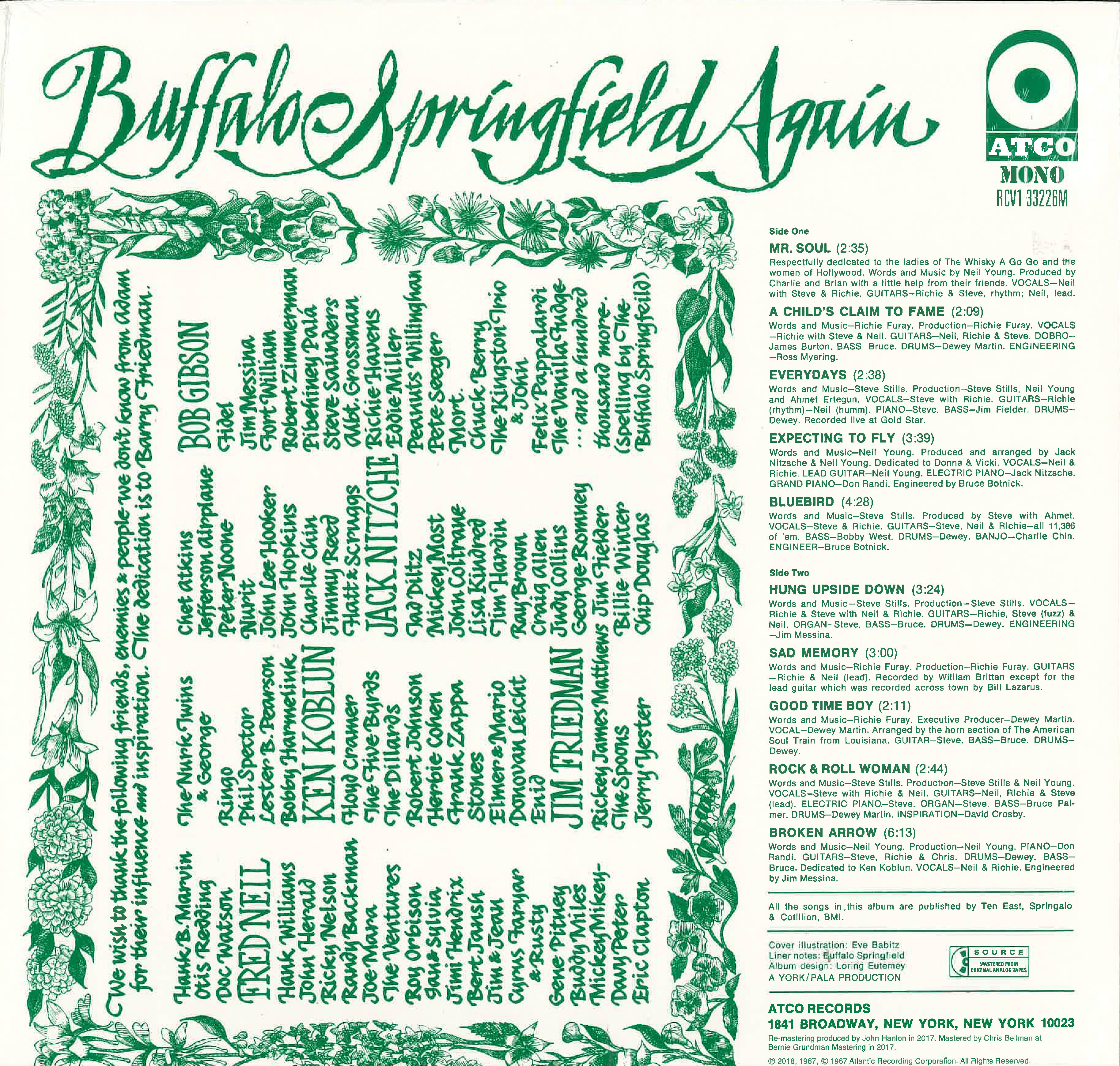 BUFFALO SPRINGFIELD (バッファロー・スプリングフィールド) - Buffalo Springfield Again (EU 限定再発「クリスタル・クリア・ヴァイナル」モノラル LP/New)