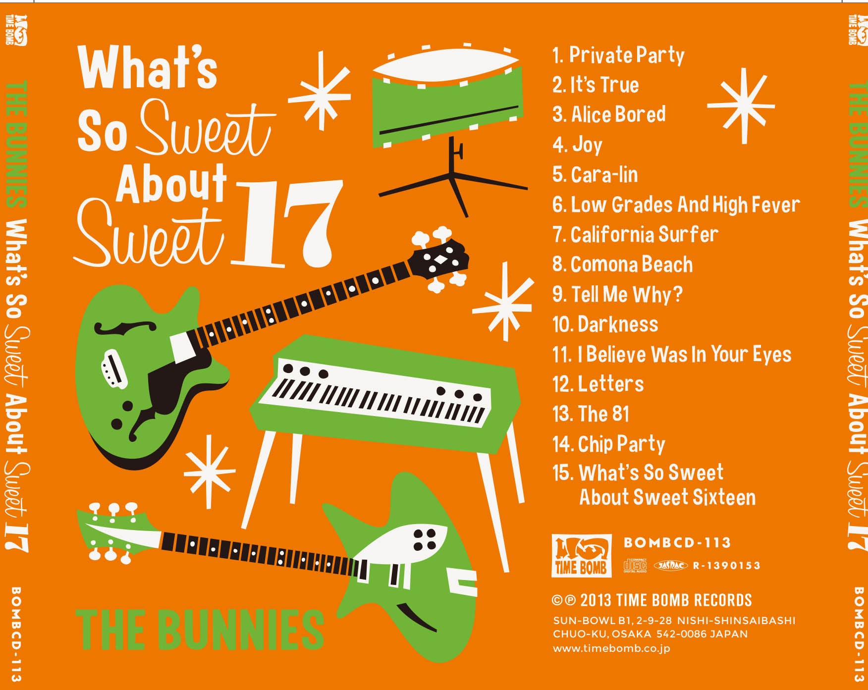 BUNNIES, THE (ザ・バニーズ) - What's So Sweet About Sweet 17 (Japan タイムボム 限定 CD/New) 残少!'13年サード・アルバム。完売御礼