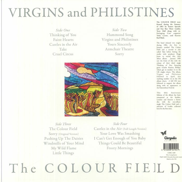 COLOUR FIELD, THE (ザ・カラー・フィールド) - Virgins And Philistines (UK RSD 2025 「限定正規再発140グラム重量イエローヴァイナル」 2xLP/NEW) '85年1stアルバム・アニヴァーサリーエディション