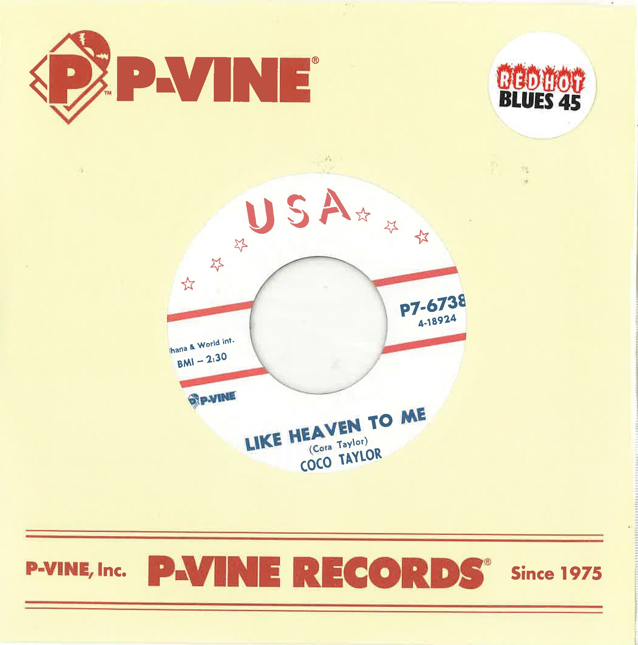 COCO TAYLOR (KOKO TAYLOR) (ココ・テイラー) - Honky Tonky / Like Heaven To Me (Japan 正規限定復刻再発 7インチ+カンパニースリーブ /New) スウィンギー・ロッキンブルース名曲!