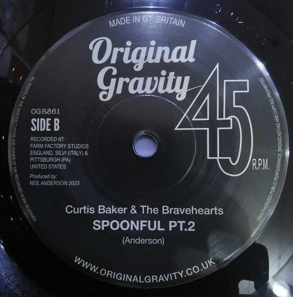 CURTIS BAKER & THE BRAVEHEARTS (カーティス・ベイカー&ブレーヴハーツ) - Spoonful (Part 1 & 2) (UK 限定 7" /New)