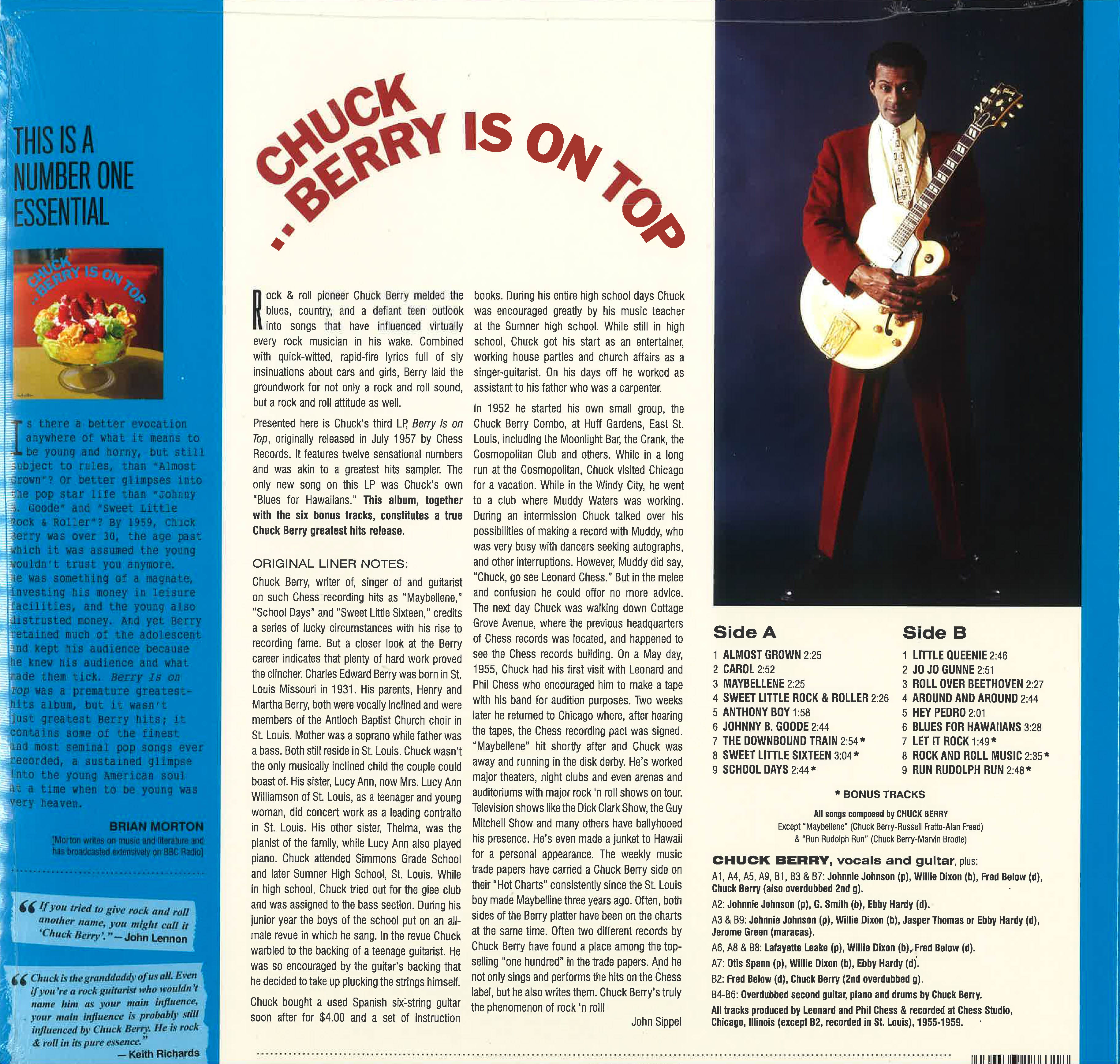CHUCK BERRY (チャック・ベリー) - Berry Is On Top (EU ボーナス追加18曲入り限定「黒盤」再発180g 高音質 LP/New) '59年大名作サード・アルバム!