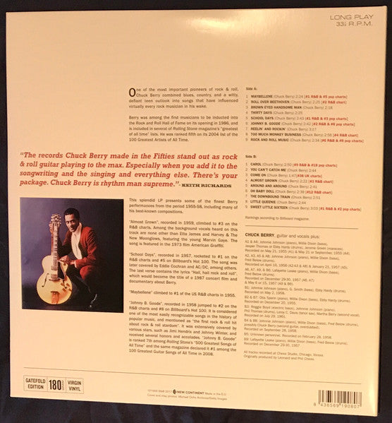 CHUCK BERRY (チャック・ベリー) - The Hits (EU 限定リリース180g LP-見開きジャケ/New)ベスト18曲!