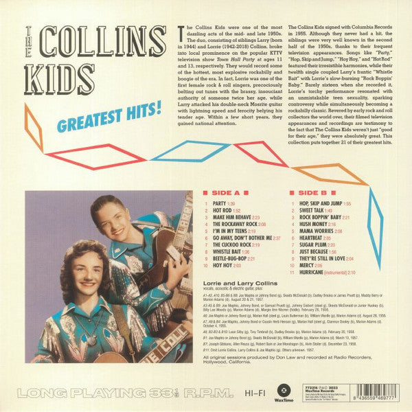 COLLINS KIDS (コリンズキッズ) - Greatest Hits ! (EU 限定リリース・アナログ LP/New)姉弟ロカビリーデュオ'56〜'58年コロンビア社黄金期のベスト!