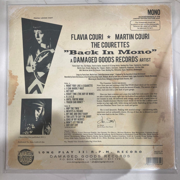 COURETTES (コーレッツ) - Back In Mono (UK Limited "Picture Disc" Mono LP/New) '21 third album